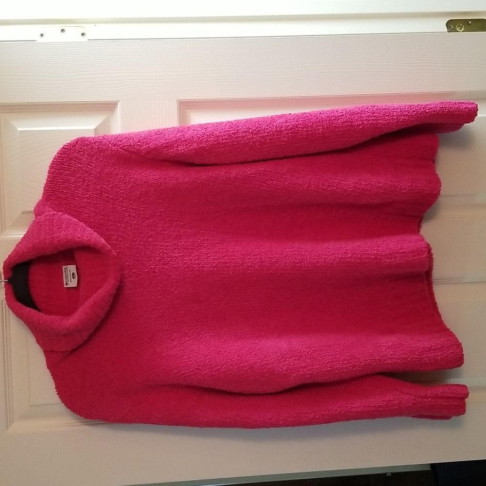 💕 COLUMBIA HOT PINK COWL NECK SWEATER 💕